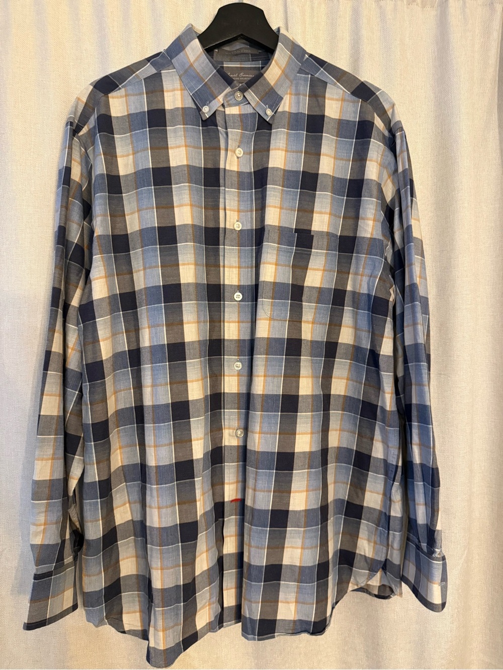 Daniel Cremieux Signature Collection Plaid Button Down Shirt Men’s Large Blue